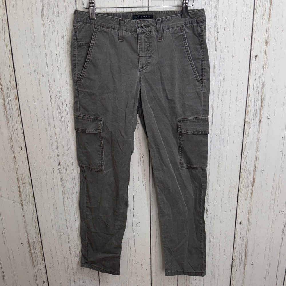 Theory Cargo Pants in Charcoal Gray